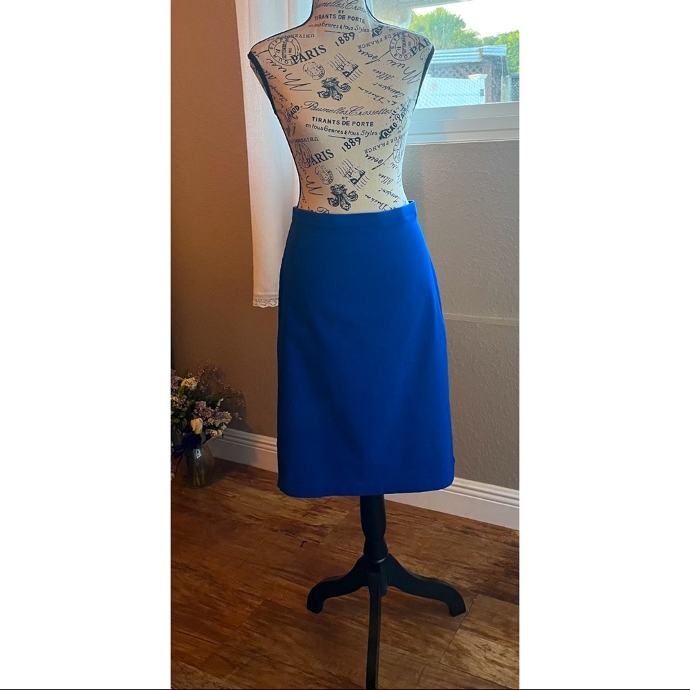 🧡3/$25!!  Vintage Linda Matthews Pencil Skirt Royal Blue GUC